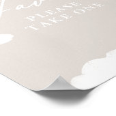 Poster Symbole Neuf Baby shower Neuf Nuages Neuf Faveurs (Coin)