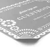 Poster Symbole Neutral Grey Papel Picado Mariage (Coin)