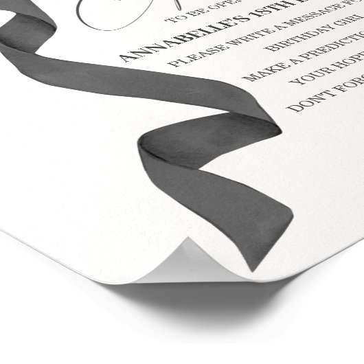 Poster Symbole noir Coquette Bow Anniversaire Heure Capsu (Coin)