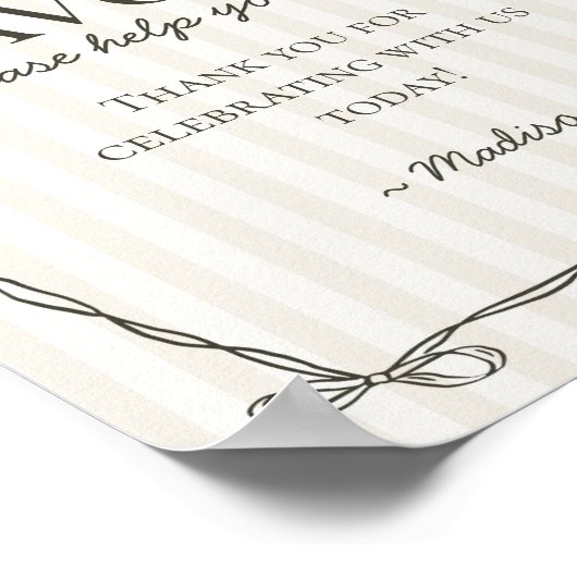 Poster Symbole noir Coquette Bow Beige Faveurs (Coin)