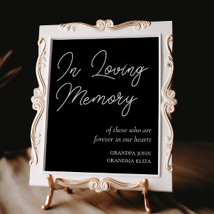 Poster Symbole noir en mémoire amoureuse Mariage
