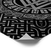 Poster Symbole noix métallique argenté sur Motif celtique (Coin)