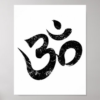 Poster Symbole Om Méditation Spirituel Indien Yoga en dét