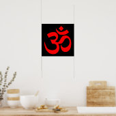 Poster Symbole Om noir et rouge (Cuisine)