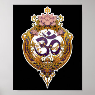 Poster Symbole Om Spiritualité Zen Paix Yoga Méditation 