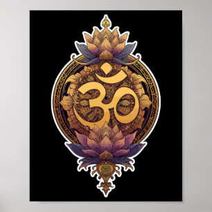 Poster Symbole Om Spirituel Méditer Yoga Mantra Divin