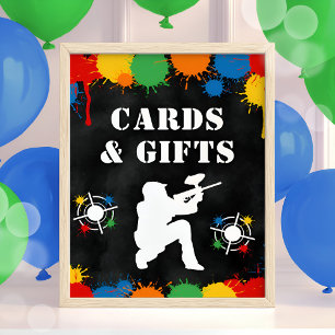 Poster Symbole Paintball Anniversaire de enfant Fête Cart