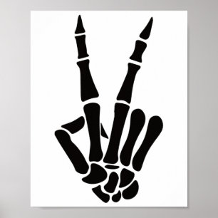 Poster SYMBOLE PAIX Squelette Halloween Squelette