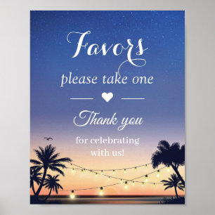 Poster Symbole Palm Beach String Lights Wedding Favors