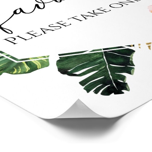 Poster Symbole Palm Hibiscus Fête des mariées tropicale F (Coin)