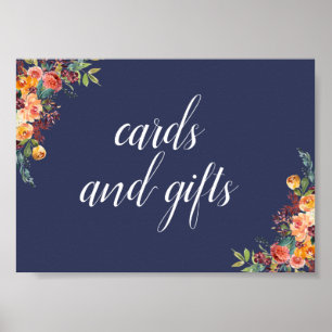 Poster Symbole Paprika Bourgogne Floral Cartes et Cadeaux