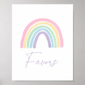 Poster Symbole Pastel Boho Rainbow Baby shower Faveurs (Devant)