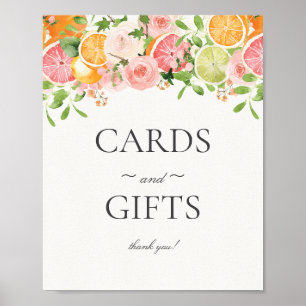 Poster Symbole Pastel Citrus Floral Cartes et Cadeaux