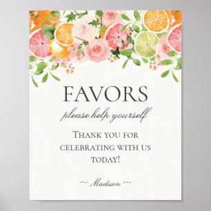 Poster Symbole Pastel Citrus Floral Little Cutie Faveurs