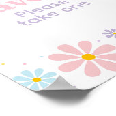 Poster Symbole Pastel Daisy Fleur Anniversaire Faveurs (Coin)