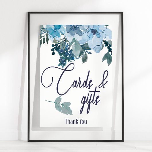 Poster Symbole Pastel Moderne Bleu Rose Floral Carte & Ca