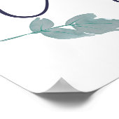 Poster Symbole Pastel Moderne Bleu Rose Floral Carte & Ca (Coin)