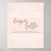 Poster Symbole Pastel Pink Bébé En Fleur Déchets Raffle (Devant)