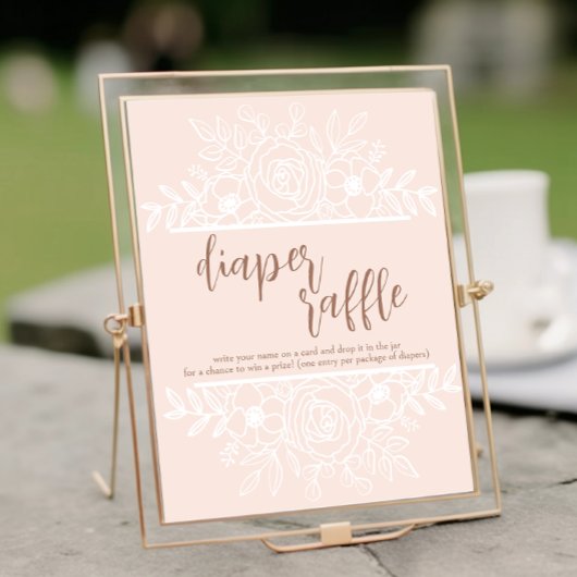 Poster Symbole Pastel Pink Bébé En Fleur Déchets Raffle