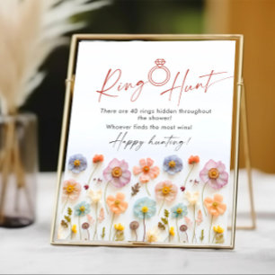 Poster Symbole Pastel Pink Fleur sauvage de Chasse aux An