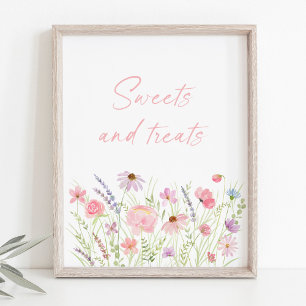 Poster Symbole Pastel rose Fleur sauvage de bonbons et de