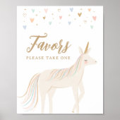 Poster Symbole Pastel Unicorn Anniversaire des faveurs (Devant)