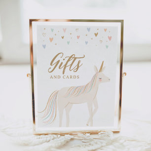 Poster Symbole Pastel Unicorn Cartes et Cadeaux d'anniver