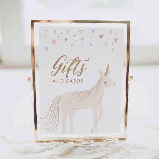 Poster Symbole Pastel Unicorn Cartes et Cadeaux d'anniver