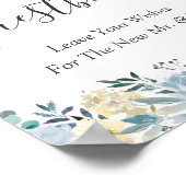 Poster Symbole Pastel Vanilla Blue Floral Mariage (Coin)