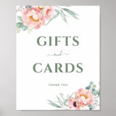 Poster Symbole Peonies Eucalyptus Mariage Cadeaux & Carte (Devant)