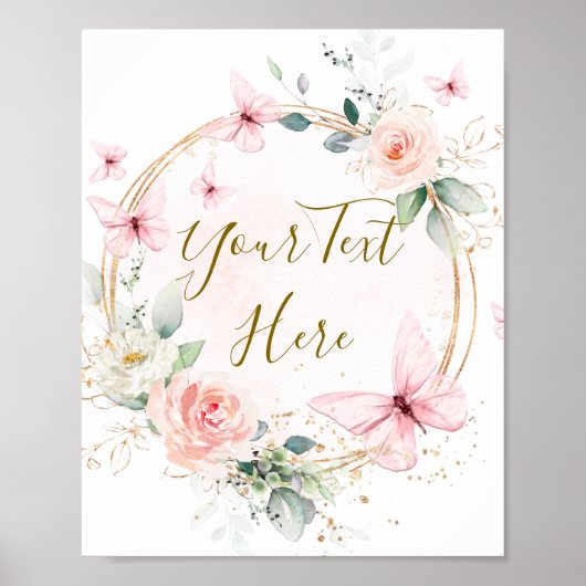 Poster Symbole personnalisé de l'aquarelle papillon (Devant)