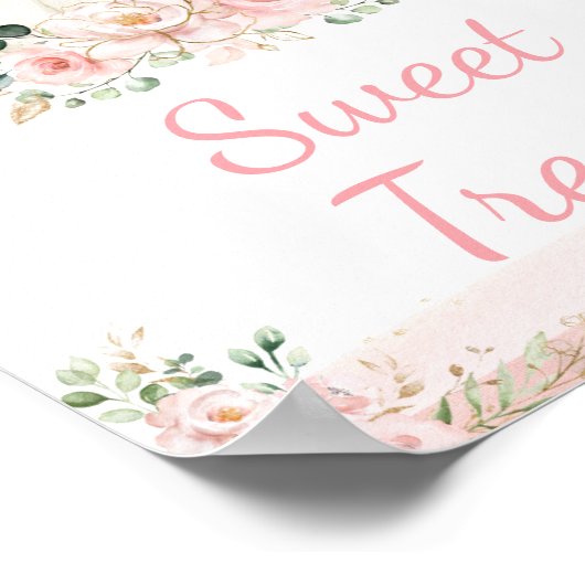 Poster SYMBOLE PETIT Rose BLANC Citrouille Or Sweet Trait (Coin)