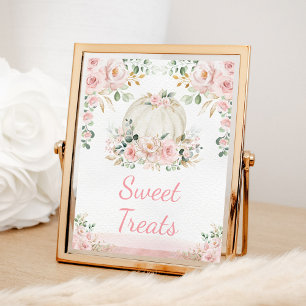 Poster SYMBOLE PETIT Rose BLANC Citrouille Or Sweet Trait