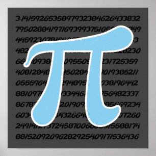 Poster SYMBOLE Pi Bleu Bébé
