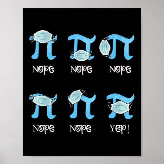 Poster Symbole Pi Day Funny Pi Porter un masque Étudiants (Devant)