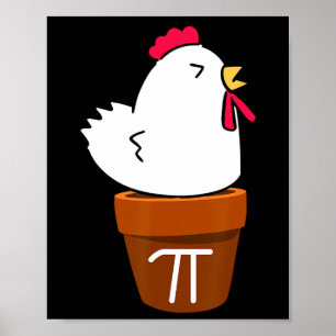 Poster Symbole Pi de Poulet Cute Pot Pie Funny Math Pun
