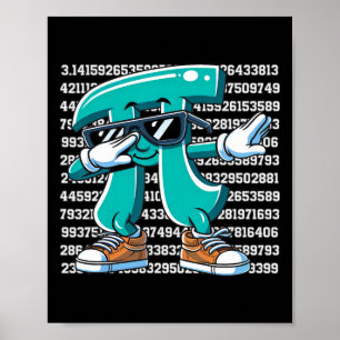 Poster Symbole Pi drôle de garçons enfants jeunesse maths