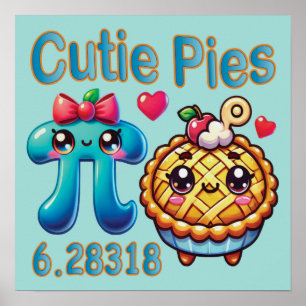 Poster Symbole Pi mignon et pie Pie Pie Pie
