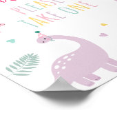 Poster Symbole Pink Boho Dinosaur Anniversaire Favoriser (Coin)