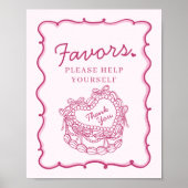 Poster Symbole Pink Bow Retro Coquette Coquette Gâteau Fa (Devant)