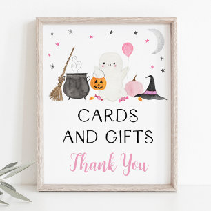 Poster Symbole Pink Ghost Halloween Cartes & Cadeaux