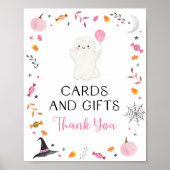 Poster Symbole Pink Ghost Halloween Cartes et cadeaux (Devant)