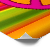 Poster SYMBOLE Pink Orange Fractal & Peace (Coin)