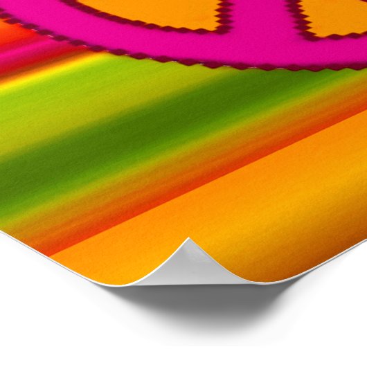 Poster SYMBOLE Pink Orange Fractal & Peace (Coin)