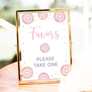 Poster Symbole Pink Pastel Donut Anniversaire Faveurs