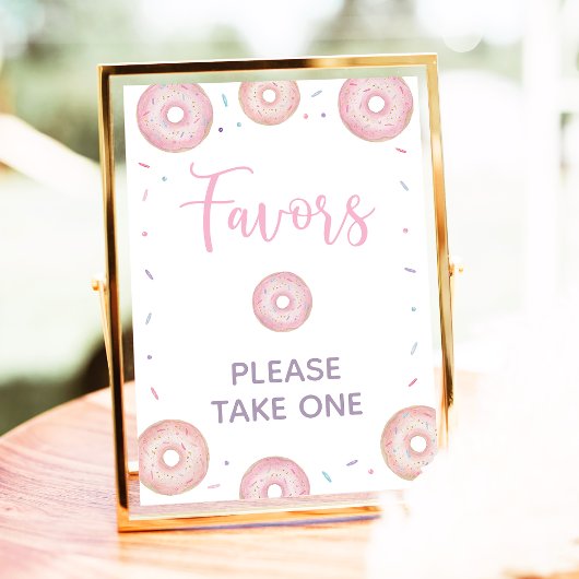 Poster Symbole Pink Pastel Donut Anniversaire Faveurs
