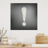 Poster Symbole point d'exclamation Grunge industriel (Cuisine)