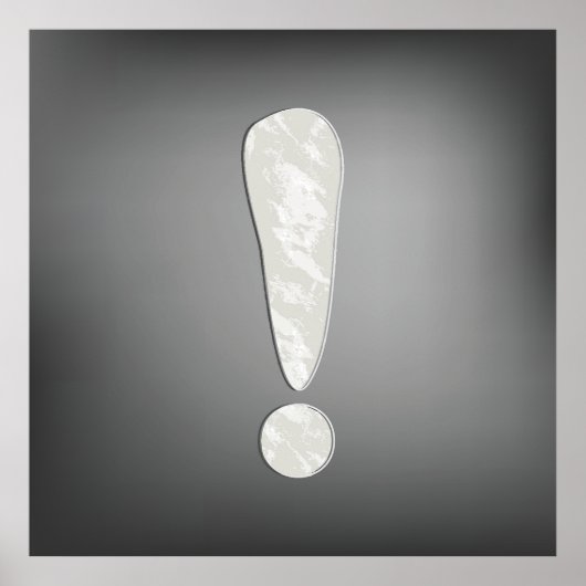 Poster Symbole point d'exclamation Grunge industriel (Devant)