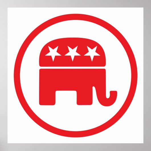 Poster Symbole politique du parti républicain (éléphant) (Devant)