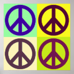 Poster Symbole Pop Art Peace<br><div class="desc">Symboles populaires et historiques - Symbole des signes de paix Digital Pop Art Work</div>